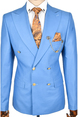 DeepSEA Metal Düğmeli Cep Detaylı Slim Fit Kruvaze 2li Takım Elbise 2300325