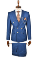 DeepSEA Metal Düğmeli Cep Detaylı Slim Fit Kruvaze 2li Takım Elbise 2300325