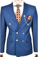 DeepSEA Metal Düğmeli Cep Detaylı Slim Fit Kruvaze 2li Takım Elbise 2300325