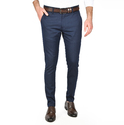 DeepSEA Kendinden Desenli Slim Fit Likralı Keten Pantolon 2502310