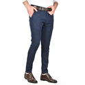 DeepSEA Kendinden Desenli Slim Fit Likralı Keten Pantolon 2502310