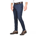 DeepSEA Kendinden Desenli Slim Fit Likralı Keten Pantolon 2502310
