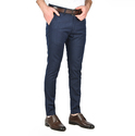 DeepSEA Kendinden Desenli Slim Fit Likralı Keten Pantolon 2502310