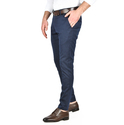 DeepSEA Kendinden Desenli Slim Fit Likralı Keten Pantolon 2502310