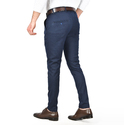 DeepSEA Kendinden Desenli Slim Fit Likralı Keten Pantolon 2502310