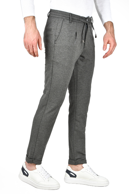 DeepSEA Beli Lastikli Slim Fit Likralı Duble Paça Penye Spor Pantolon 2502385