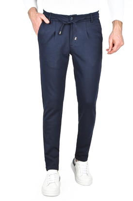 DeepSEA Beli Lastikli Slim Fit Likralı Duble Paça Penye Spor Pantolon 2502385 2