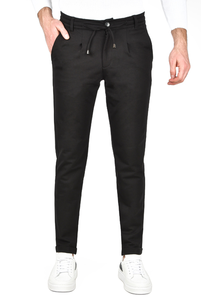 DeepSEA Beli Lastikli Slim Fit Likralı Duble Paça Penye Spor Pantolon 2502385