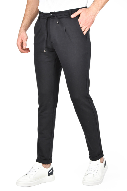 DeepSEA Beli Lastikli Slim Fit Likralı Duble Paça Penye Spor Pantolon 2502385