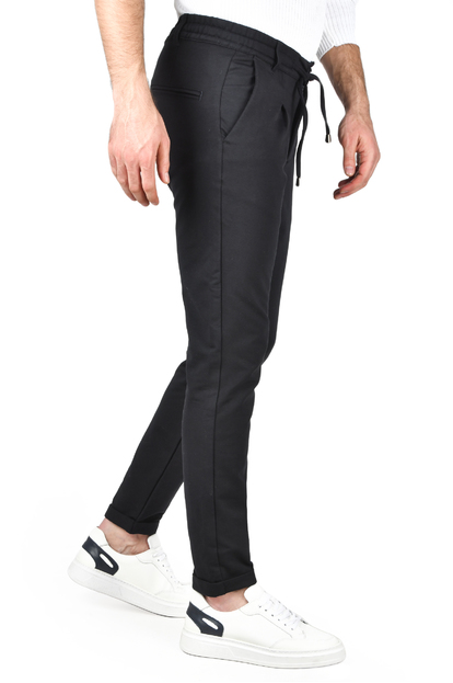 DeepSEA Beli Lastikli Slim Fit Likralı Duble Paça Penye Spor Pantolon 2502385