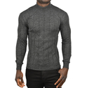 DeepSEA Slim Fit Likralı Tüylenme Yapmayan Yarım Balıkçı Çizgili Kazak 2505503
