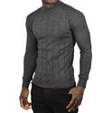 DeepSEA Slim Fit Likralı Tüylenme Yapmayan Yarım Balıkçı Çizgili Kazak 2505503