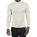 DeepSEA Slim Fit Likralı Tüylenme Yapmayan Yarım Balıkçı Çizgili Kazak 2505503