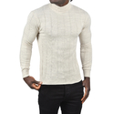 DeepSEA Slim Fit Likralı Tüylenme Yapmayan Yarım Balıkçı Çizgili Kazak 2505503