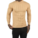 DeepSEA Slim Fit Likralı Tüylenme Yapmayan Yarım Balıkçı Çizgili Kazak 2505503