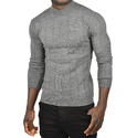 DeepSEA Slim Fit Likralı Tüylenme Yapmayan Yarım Balıkçı Çizgili Kazak 2505503