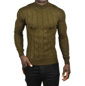 DeepSEA Slim Fit Likralı Tüylenme Yapmayan Yarım Balıkçı Çizgili Kazak 2505503