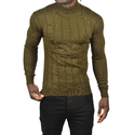 DeepSEA Slim Fit Likralı Tüylenme Yapmayan Yarım Balıkçı Çizgili Kazak 2505503