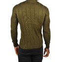 DeepSEA Slim Fit Likralı Tüylenme Yapmayan Yarım Balıkçı Çizgili Kazak 2505503
