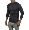 DeepSEA Slim Fit Likralı Tüylenme Yapmayan Yarım Balıkçı Çizgili Kazak 2505503