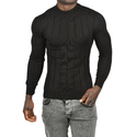 DeepSEA Slim Fit Likralı Tüylenme Yapmayan Yarım Balıkçı Çizgili Kazak 2505503