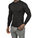 DeepSEA Slim Fit Likralı Tüylenme Yapmayan Yarım Balıkçı Çizgili Kazak 2505503