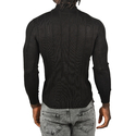 DeepSEA Slim Fit Likralı Tüylenme Yapmayan Yarım Balıkçı Çizgili Kazak 2505503