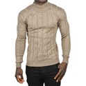 DeepSEA Slim Fit Likralı Tüylenme Yapmayan Yarım Balıkçı Çizgili Kazak 2505503