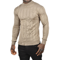DeepSEA Slim Fit Likralı Tüylenme Yapmayan Yarım Balıkçı Çizgili Kazak 2505503