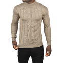 DeepSEA Slim Fit Likralı Tüylenme Yapmayan Yarım Balıkçı Çizgili Kazak 2505503