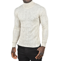 DeepSEA Tüylenme Yapmayan Slim Fit Likralı Tam Balıkçı Çizgili Kazak 2505504