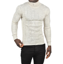 DeepSEA Tüylenme Yapmayan Slim Fit Likralı Tam Balıkçı Çizgili Kazak 2505504