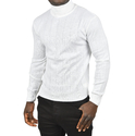 DeepSEA Tüylenme Yapmayan Slim Fit Likralı Tam Balıkçı Çizgili Kazak 2505504