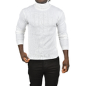 DeepSEA Tüylenme Yapmayan Slim Fit Likralı Tam Balıkçı Çizgili Kazak 2505504