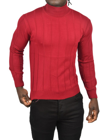 DeepSEA Tüylenme Yapmayan Slim Fit Likralı Tam Balıkçı Çizgili Kazak 2505504 2