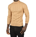 DeepSEA Tüylenme Yapmayan Slim Fit Likralı Tam Balıkçı Çizgili Kazak 2505504