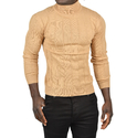 DeepSEA Tüylenme Yapmayan Slim Fit Likralı Tam Balıkçı Çizgili Kazak 2505504