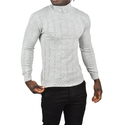 DeepSEA Tüylenme Yapmayan Slim Fit Likralı Tam Balıkçı Çizgili Kazak 2505504