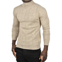 DeepSEA Tüylenme Yapmayan Slim Fit Likralı Tam Balıkçı Çizgili Kazak 2505504