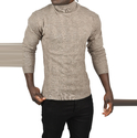 DeepSEA Slim Fit Baklava Desenli Tam Balıkçı Yaka Boğazlı Kazak 2505507