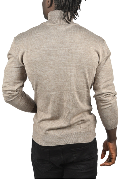 DeepSEA Slim Fit Baklava Desenli Tam Balıkçı Yaka Boğazlı Kazak 2505507