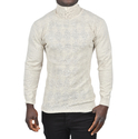 DeepSEA Slim Fit Baklava Desenli Tam Balıkçı Yaka Boğazlı Kazak 2505507