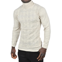 DeepSEA Slim Fit Baklava Desenli Tam Balıkçı Yaka Boğazlı Kazak 2505507