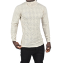DeepSEA Slim Fit Baklava Desenli Tam Balıkçı Yaka Boğazlı Kazak 2505507