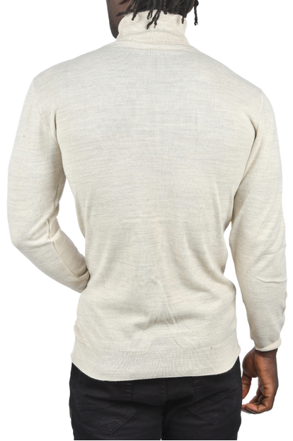DeepSEA Slim Fit Baklava Desenli Tam Balıkçı Yaka Boğazlı Kazak 2505507