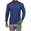 DeepSEA Slim Fit Baklava Desenli Tam Balıkçı Yaka Boğazlı Kazak 2505507