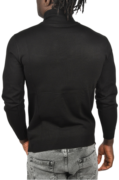 DeepSEA Slim Fit Baklava Desenli Tam Balıkçı Yaka Boğazlı Kazak 2505507