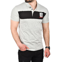 DeepSEA Çizgili Cep Detaylı Armalı Slim Fit Tişört 2403219