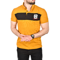 DeepSEA Çizgili Cep Detaylı Armalı Slim Fit Tişört 2403219