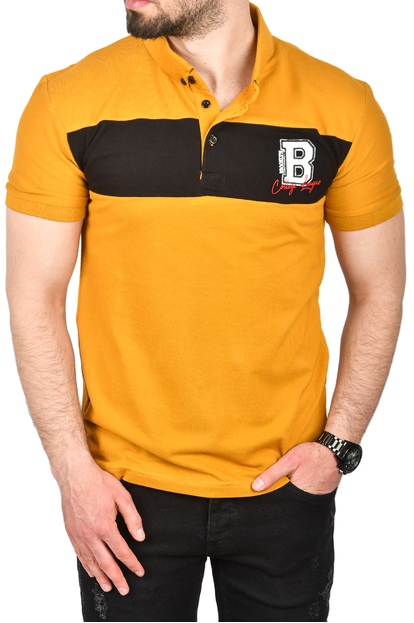 DeepSEA Çizgili Cep Detaylı Armalı Slim Fit Tişört 2403219